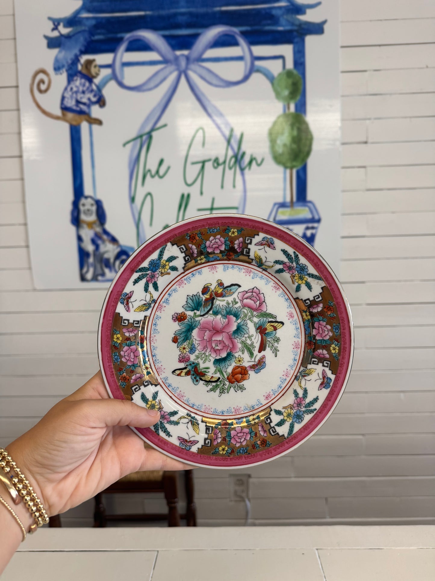 Famille Rose Butterfly Plate