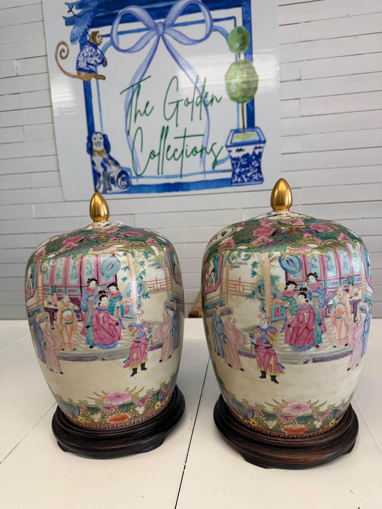 Rose Medallion temple jars