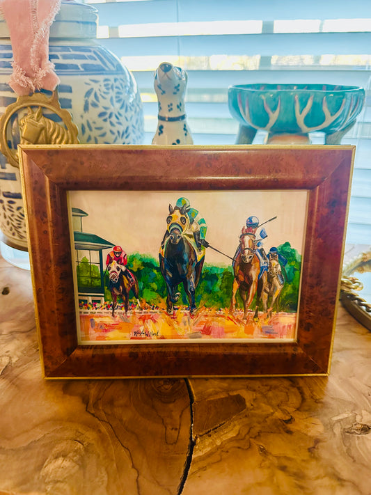 Kayla Weber art in this beautiful Burlwood frame is a must 😍🐎