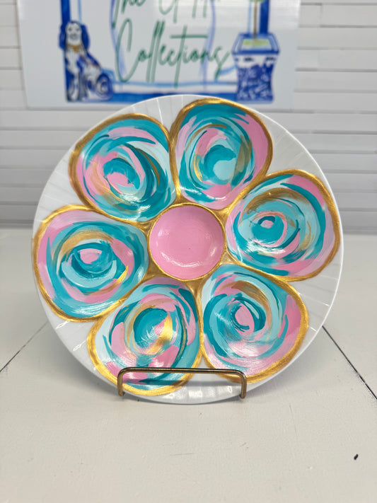 Handpainted oyster plate