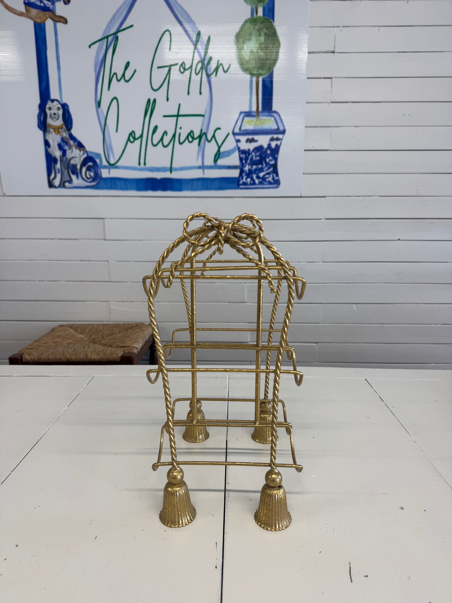 Hollywood Regency Twisted Bow Shelf