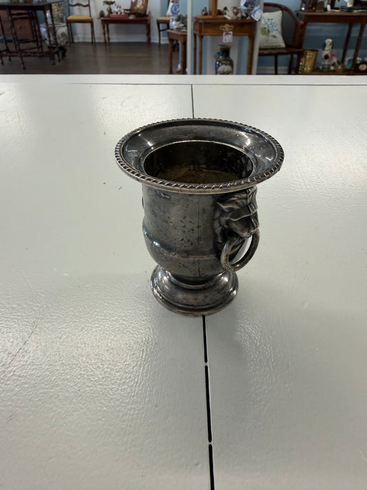 Lion head silver match holder