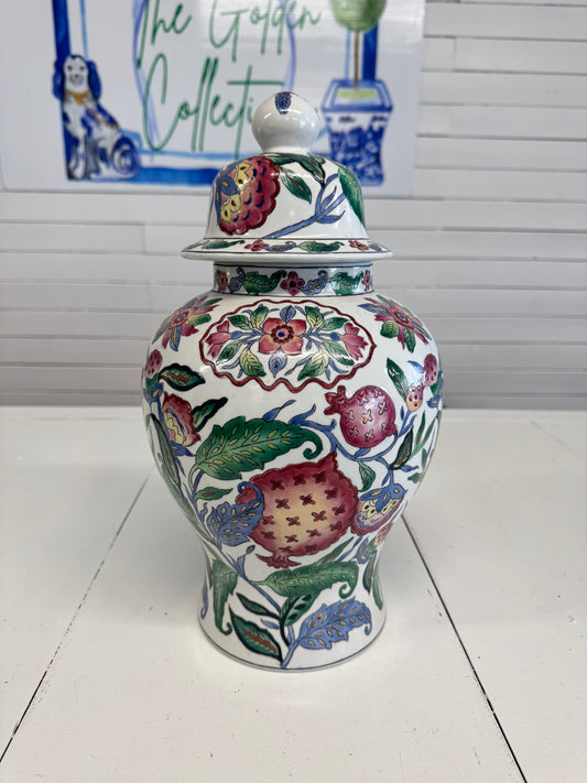 Pomegranate Chinoiserie Temple Jar