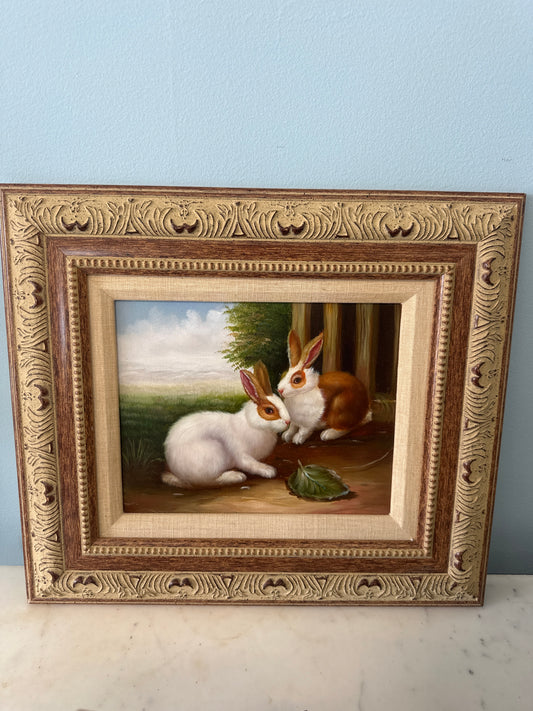 Bunny oil painting