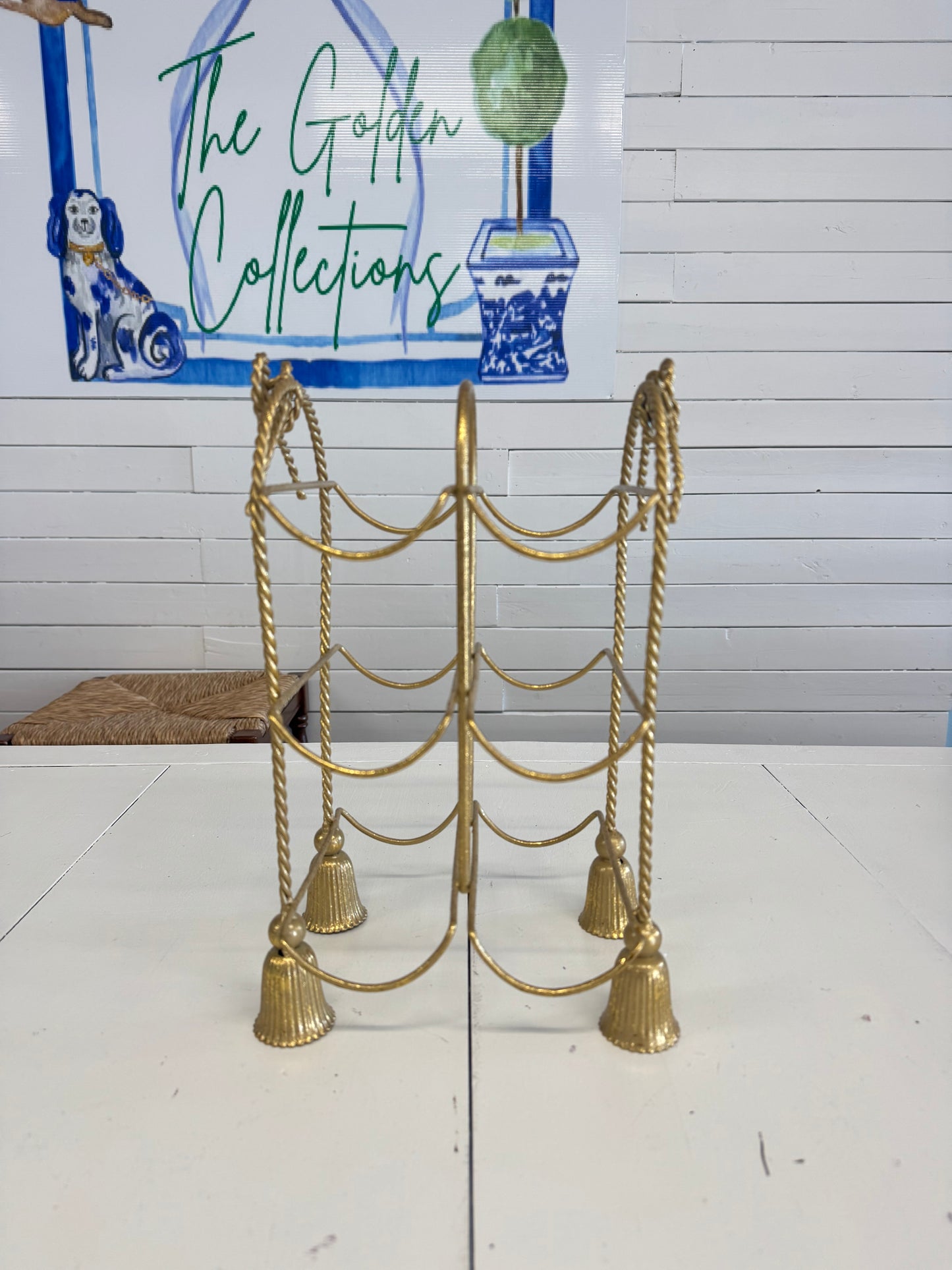 Hollywood Regency Twisted Bow Shelf