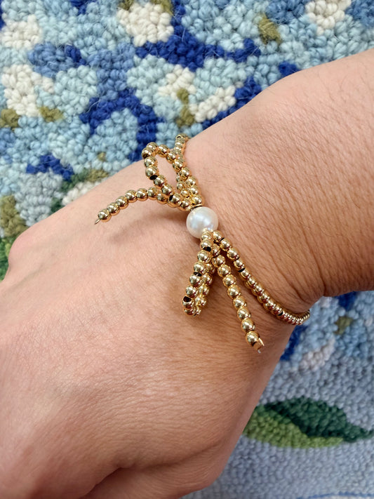 Bow Pearl Beaded Bracelet