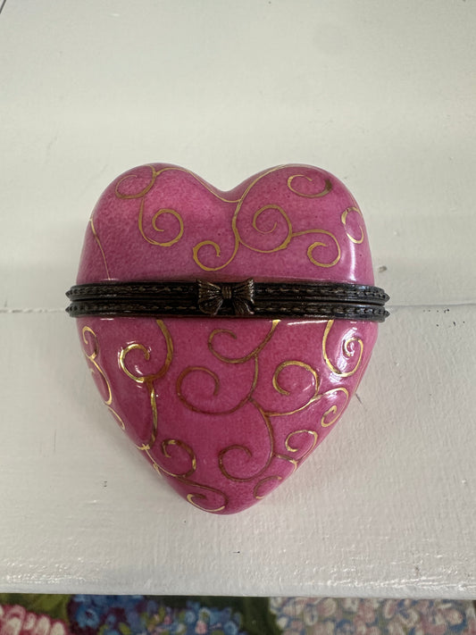 Heart Trinket Box with Bow
