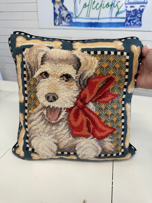 Needlepoint Dog Pillow