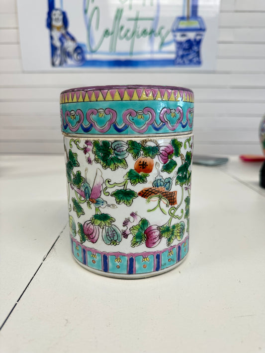Famille Rose Butterfly Canister