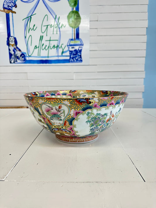 Rose Medallion 14” Punch Bowl