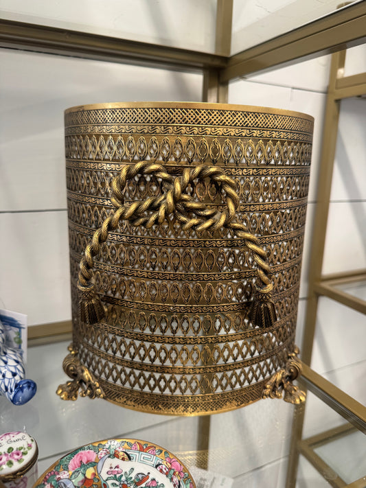 Brass Bow Trash Can Cover