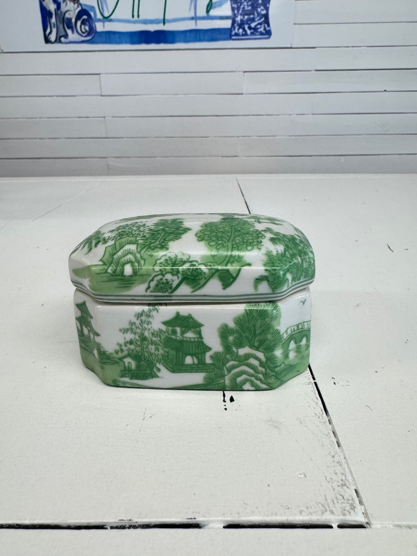 Green Willow Trinket Box